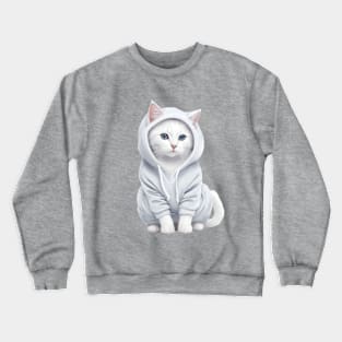 Cute cat wearing Hoodie Crewneck Sweatshirt